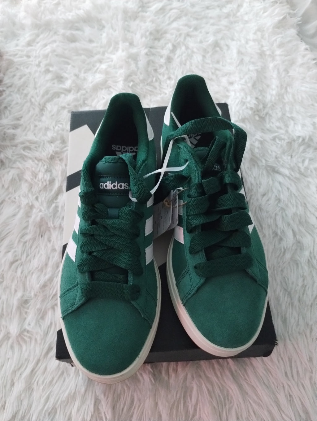 Tenis Adidas Grand Court — Verde Bosque con Rayas Blancas
